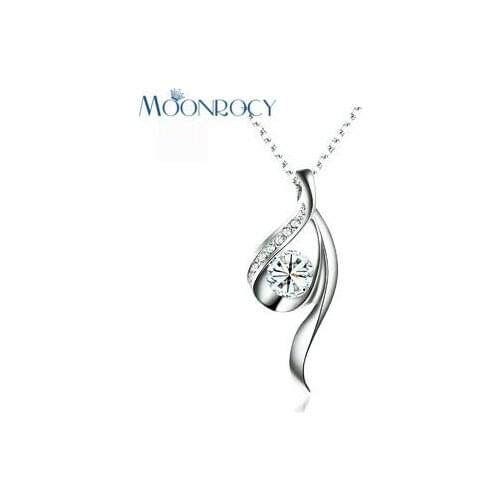 MOONROCY Drop Shipping Fashion Jewelry wholesale Crystal Necklace rose gold Color Womens wedding necklace Gift