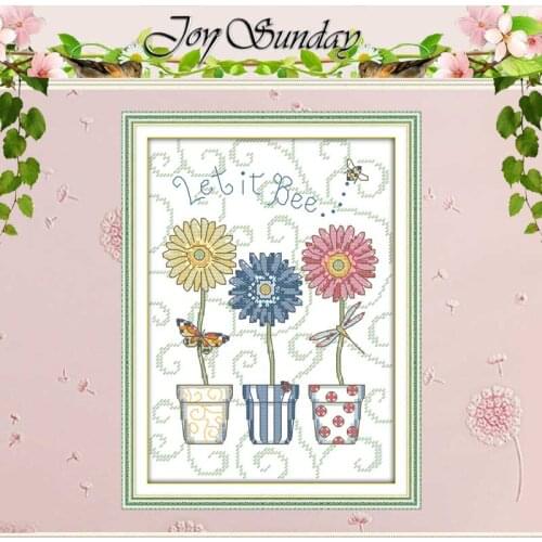 Three Basin Flower Counted Cross Stitch 11CT 14CT Cross Stitch Set Wholesale DIY Cross-stitch Kit Embroidery Needlework