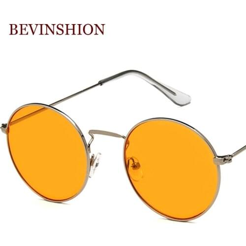 Vintage Classic Metal Round Sunglasses Men Small New 2019 Prince Retro Brand Red Orange Pink Clear Glasses Women Shades UV400