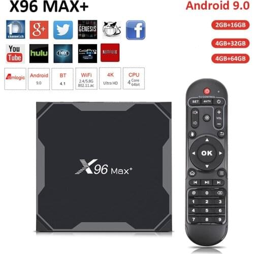 10pcs/lot Original X96 MAX Plus TV Box Android 9.0 Amlogic S905X3 Quad Core 4GB 32GB 64GB Dual WiFi Bluetooth 4K Set-top Box