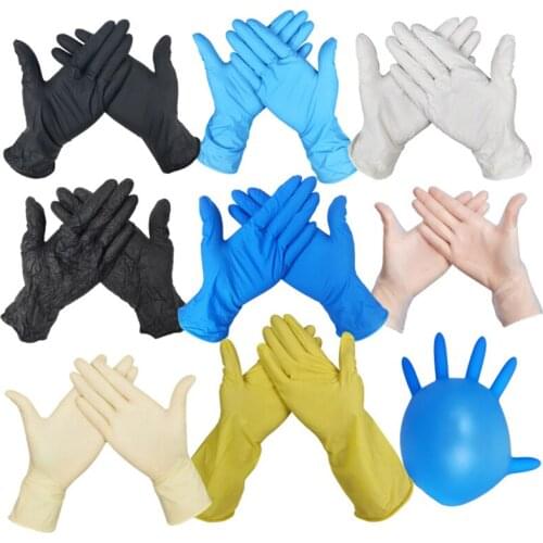Nitrile Exam Gloves, Powder-Free Disposable PVC Gloves 50pcs Medium Size Household Cleaning Permanent Makeup Supply