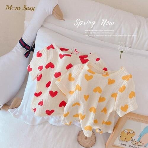 Baby Girl Boy Pajamas Sets Tshirt+Short 2PCS Cotton Infant Toddler Summer Child Sleepwear Short Sleeve Baby Home Suit 2PCS