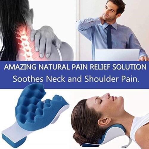Head Neck Blue Massage Pillow For Relaxer Shoulder Travel Portable Muscle Support Theraputic Spine Soft Sponge Cervical Pil D6N2