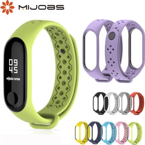 Mijobs Mi Band 3 Wrist Strap Sport for Xiaomi Mi Band 4 Silicone Strap Wristband Bracelet Accessories Miband 4 NFC Smart Watches