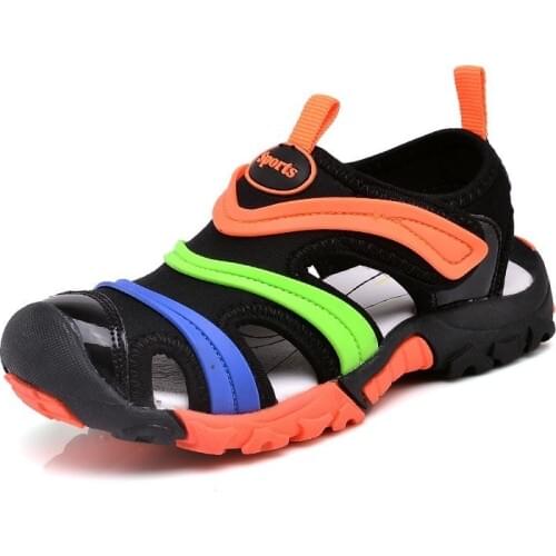 Kids Summer Sandals Children Closed Toe Toddler Sandals Boys Girls Fashion Designer Shoes Breathable Anti-slippery Slippers