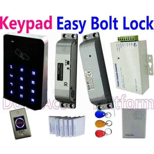 Keypad touch 1,000 RFID Card Pin code+ EM ID card or MF IC Card standalone access control Surface mounted Drop Bolt Lock doors