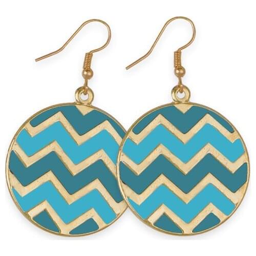 Gold color Drop Earring for women earrings Round wave colorful women Ear fashion jewelry womens Ear accessories HOT NEW 2020