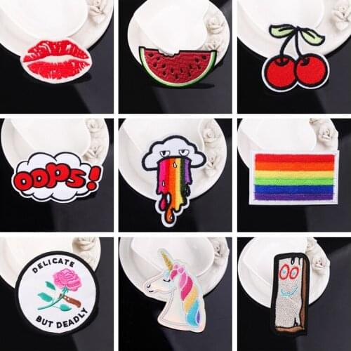 Cute Anime Patch Iron On Patches On Clothes Diy Unicorn Embroidered Patches For Clothing Applique Patch Jacket Jeans Sewingshirt