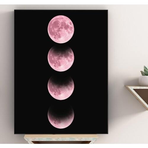 Nordic Minimalist Art Eclipse of The Moon Canvas Canvas Painting Poster and Prints for Living Room Bedroom Home Decoration HD