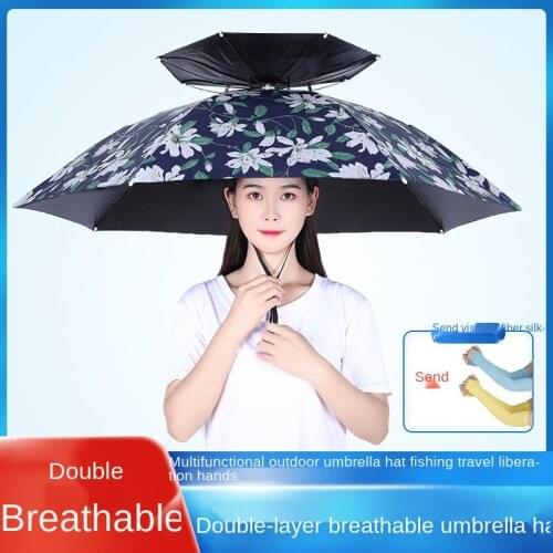 Fishing Umbrella Hat Foldable Umbrella Cap Camping Fishing Hiking Festival Outdoor Parasol Foldable Umbrella Cap Fishing Tools