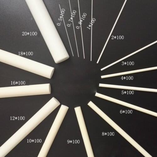 100mm Length 0.5mm 0.6mm 0.7mm 0.8mm - 5mm Alumina Ceramic Rod Solid Corundum Insulation High Temperature Resistance Stir Bar