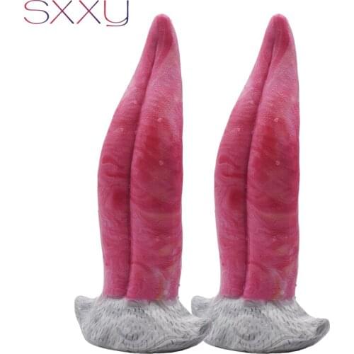 SXXY Dragon Tongue Anal Plug Suction Cup Animal Fantasy Dildo Adults Sex Tools for Gay Anus Masturbator Fetish Erotic Sexual Toy