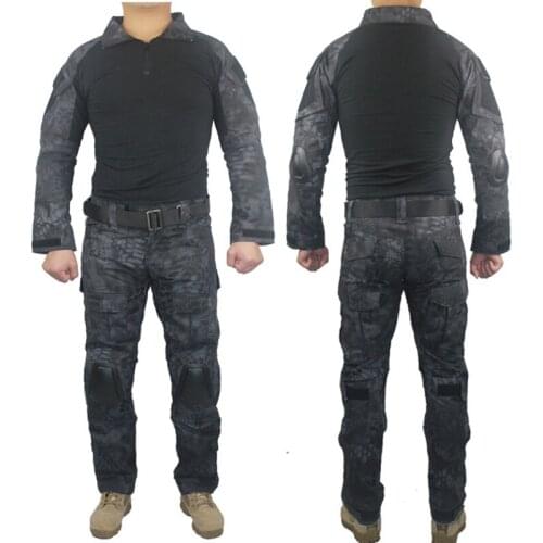 Tactical Gen3 Multicam Black Camo Military Uniform Clothes Suit Men US Army clothes Combat Shirt + Cargo Pants Elbow Knee Pads