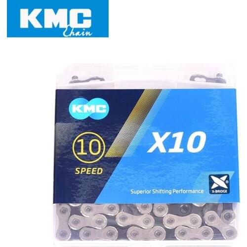 KMC X10 bicycle chain 10 speed 116 links with quick link ultralight 265g MTB mountain bike chain road 10 variable boxed