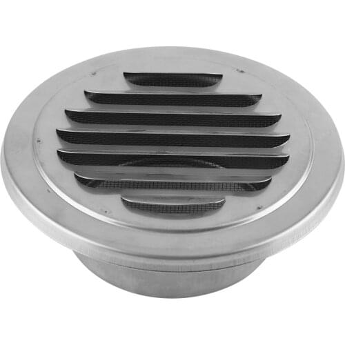 Stainless Steel Wall Air Vent Bathroom Extractor Outlet Grille Louvre Round Flat Grille Ducting Ventilation Cover