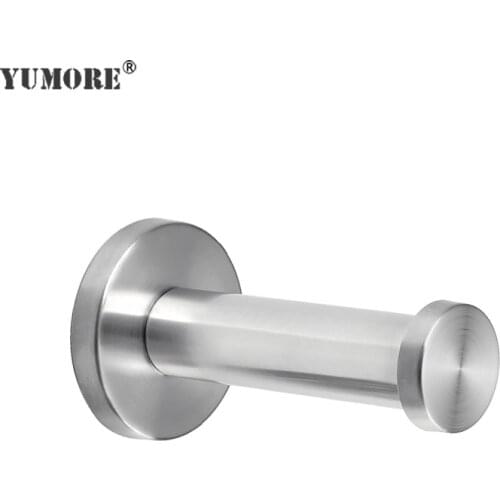YUMORE 100Pcs Clothes Robe Hooks Stainless Steel Bathroom Door Hanger Hook for Towels Bag Wall Mounted Coat Hanger with Screws