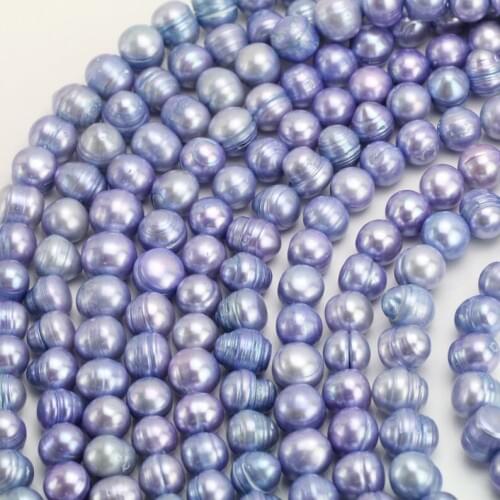Perfect DIY Loose Pearl Jewelry,12-13MM Large Sky Blue Pearl One Full Strand,Freshwater Pearl Potato Loose Beads Big Size
