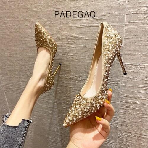 Women Shoes 2020 Silver Party Sexy High Heels Crystal Autumn Bling Fashion Women Shoes