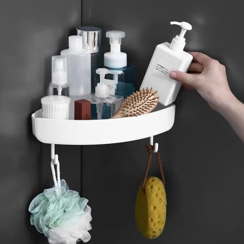 1PC Punch-Free Bathroom Shelf Bathroom Wall-Mounted Bathroom Toilet Triangle Wash Table Storage Supplies
