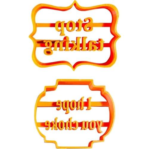 1pc GOOD WISH Pattern Stamp Embosser Fondant Baking Mould Cookie Press Cutter Tools Holidays Parties Pastry Accessories