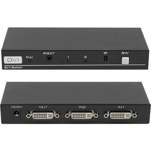 1080P 4K 3D RS232 DVI Switch 2 X 1 / 4 X 1 DVI Switcer 2/4 In 1 Out with IR Remote Control for Projector Monitor Computer Host