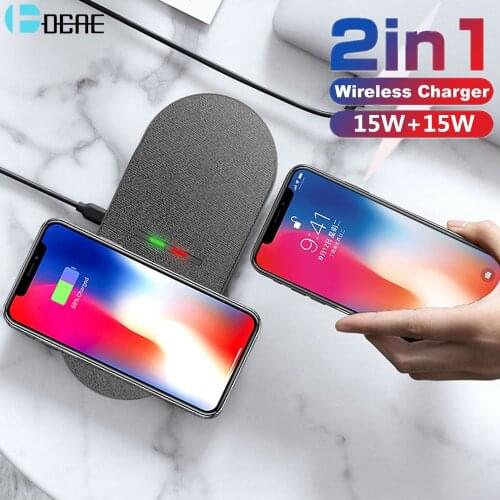 2 in 1 Qi Dual Fast Wireless Charger Pad For iPhone 12 11 X XS XR 8 Airpods Pro Samsung S20 S10 Induction Charging Dock Station