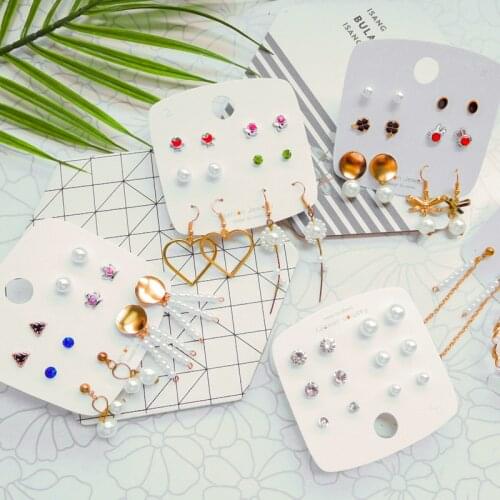 2021 Trend Hoop Earrings Gold Color Round Circle Womens Pearl Handmade Flower Butterfly Earrings Geometric Kolczyki New Jewelry