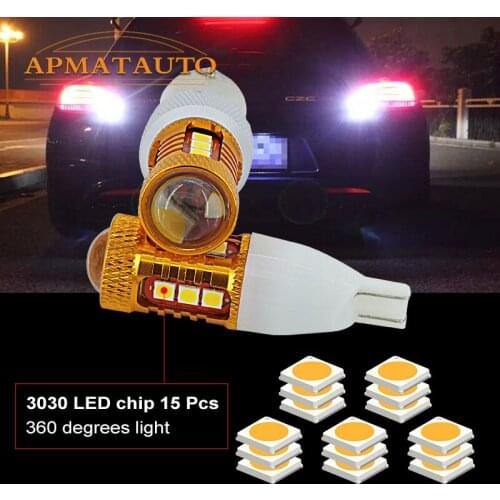 2x T15 W16W 912 921 Canbus Error Free White 6000K High Quality With Samsung Chips Canbus LED Backup Reverse Rear Light Bulbs
