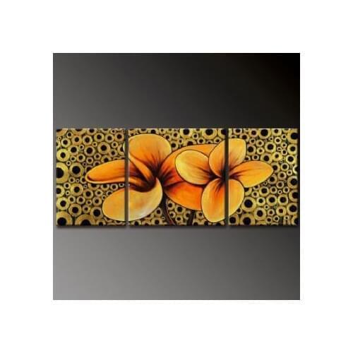3 pcs Hand Painted Canvas Painting - Phenomenal Flowers-Modern Canvas Art Wall Decor-Floral Wall Pictures for Living Rooms