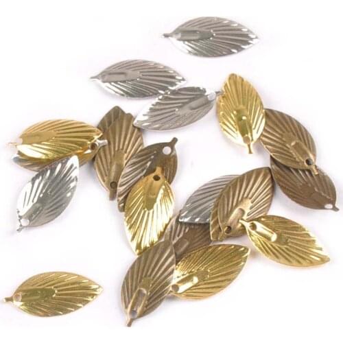 50Pcs 18x8mm Metal Crafts Filigree Wraps Leaves Connectors Embellishments For Scrapbooking Home Decor DIY Accessories yk0747