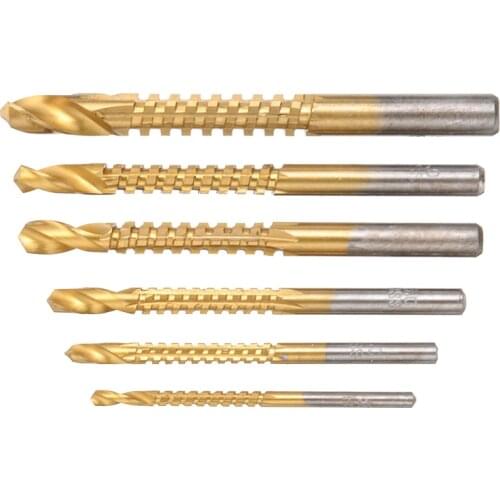 6pc Drill Bits Step Drill Bit Set Woodworking Wood Metal Cutting Hole Saw Tools For Metal Wood Alloy Counterbore Drilling Tools