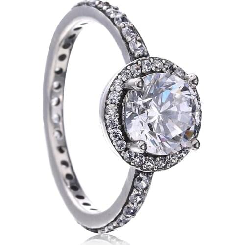 Ajax Wedding/Engagement Fashion 925 Sterling Silver Crystal Ring Shining For Woman Gift