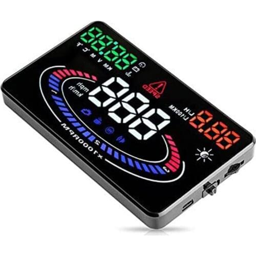 Safety Plug And Play 5.5 Inch Premium Car Head Up Display Compatible With Universal HUD OBD Multi Color Design E300 OBD2