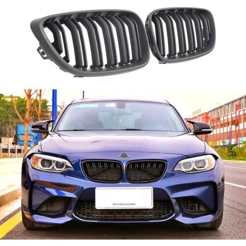 A Pair Car Front Bumper Kidney Grill Grilles Racing Grille for BMW 2 Series F22 F23 F87 M2 2014+ Car Styling Accessories