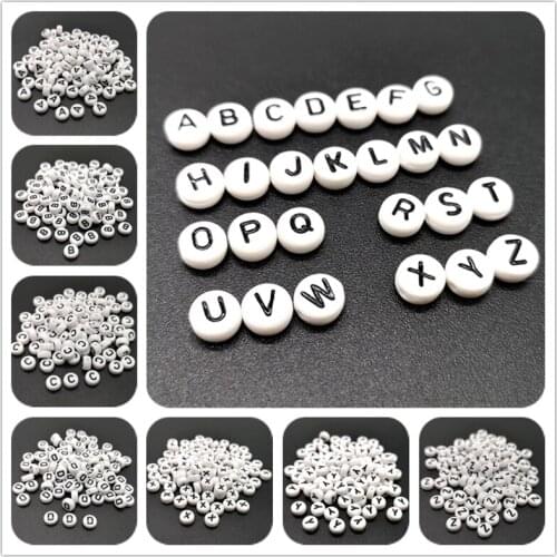 4x7mm Letter A-Z Oblate Alphabet Beads Acrylic Beads For Jewelry Making DIY Bracelet Necklace Accessories