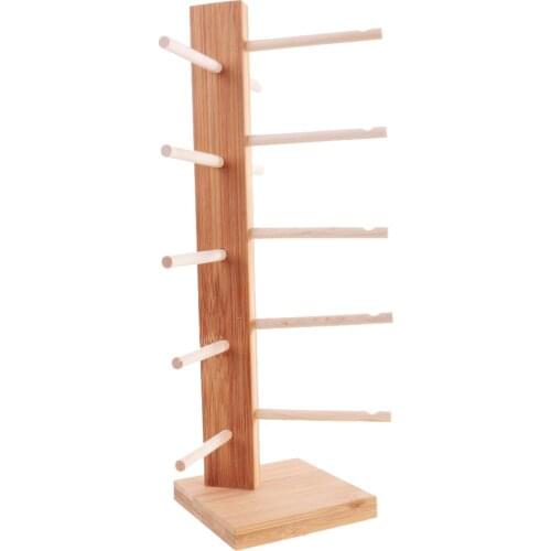 Wooden Eye Glasses Sunglasses Display Rack Stand Holder Organizer 3/4/5/6-Tiers