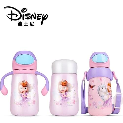 Disney vacuum vacuum cup 316 stainless steel children cartoon princess straw large capacity water bottle thermos bottle