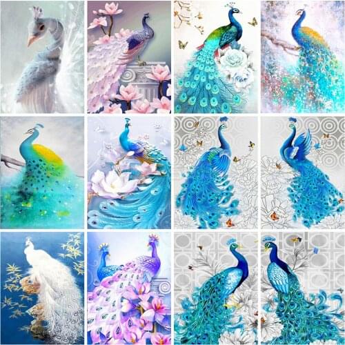 EverShine Diamond Painting Animals Peacock Full Square Diamond Embroidery Mosaic Cross Stitch Home Decor Bead Picture Kits