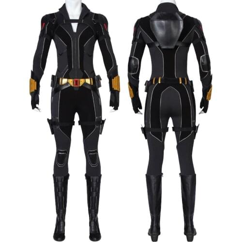 Halloween Widow 2020 Natasha Romanoff Battle Cosplay Costume Adult Women Black Outfit Party Full Props With Boots