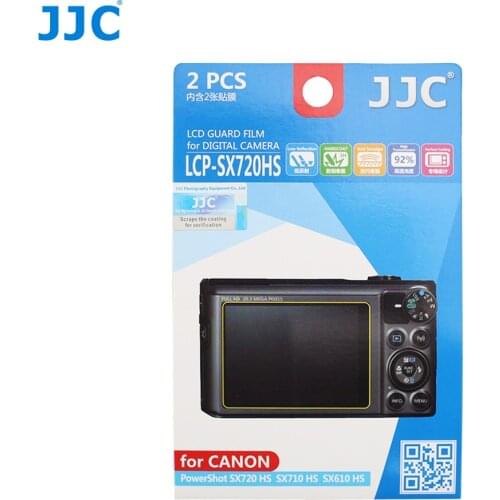 JJC LCP-SX720HS LCD Guard Film Screen Protector (2 Kits) for Canon SX720 HS/SX710 HS/SX610 HS/SX620 HS