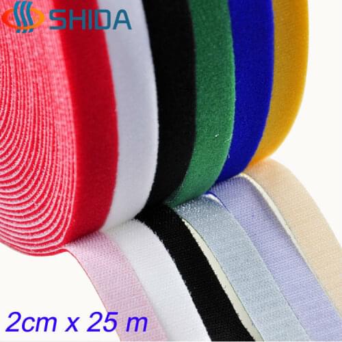 3/4" 2 cm x 25 m Back to Back Cable Ties Nylon Strap Releasable Power Wire Management Magic Fastening Tape Hook and Loop Sticky