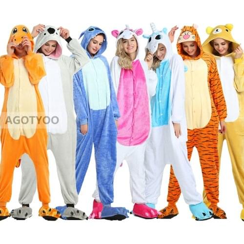 Women Animal Costume Anime Cute Unicorn Stitch Cartoon Costumes Unisex Jumpsuit Adult Onesies Skeleton Koala Onepiece