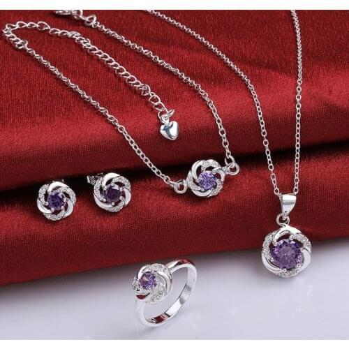 925 sterling silver jewelry set, fashion jewelry set A035-C Earring 436 Necklace 472 Ring 334-8 /imrardya ikearbla S783-C