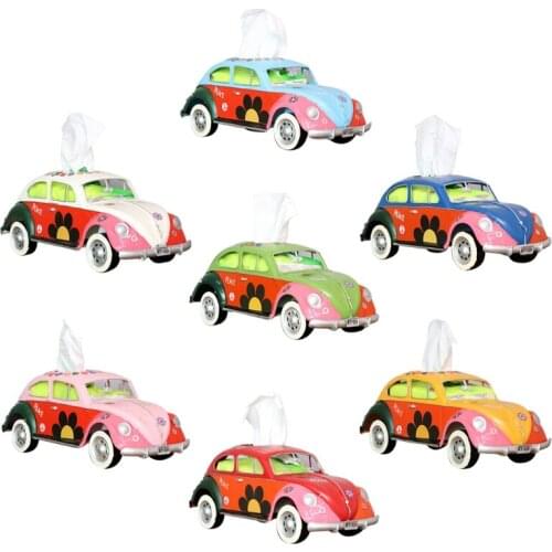 Tissue Box Wrought Iron Crafts Model Retro Bus Car Pumping Box Decoration for Home Office Desk School Bedroom Supplies