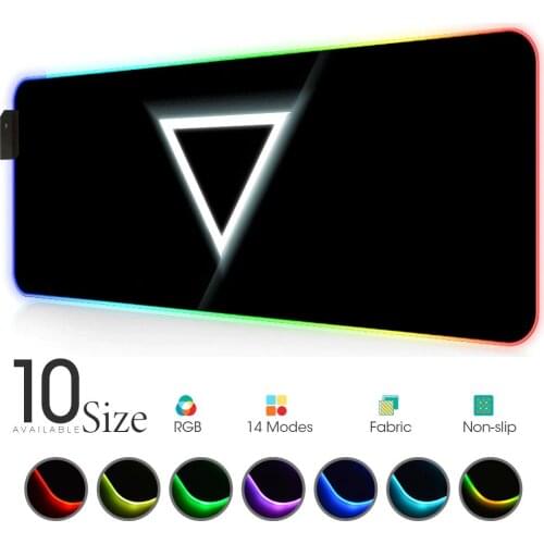 Abstract geometry line RGB Mouse Pad Black Gamer Accessories Large LED MousePad Gaming PC Desk Play Mat with Backlit padmouse
