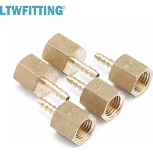 LTWFITTING Brass Fitting Coupler / Adapter 1/8" Hose Barb x 1/4" Female NPT Fuel Gas
