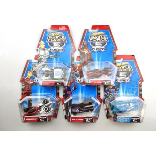 Hot Wheels 1:64 Car Battle Force 5 Gearslammer Syfurious Saber Reverb Buster Tank Model Cars Kids Toys Gift