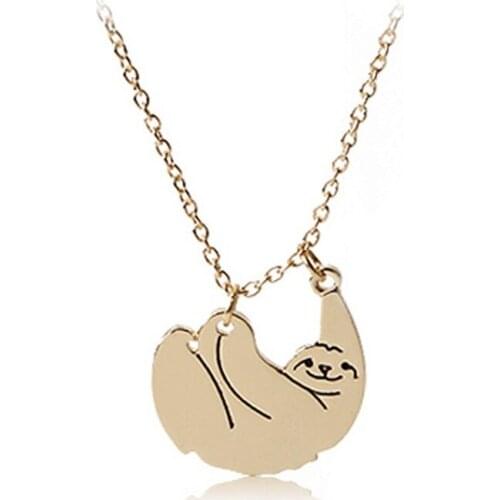 Fashion Cute Animal Necklace Hanging Sloth Bear Necklace Gift For Best Friends Handmade Jewelry Gifts