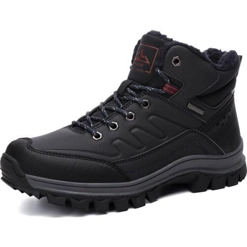 Men Winter Boots Fur inner Shoes for Man Outdoor Mens Snow Boot 2020 Sports Plush Mens Hike Hunt Ankle Boots