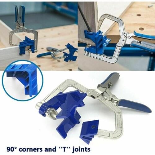 New Auto-adjustable 90 Degree Right Angle Woodworking Clamp Quick Clamp Pliers Picture Frame Corner Clip Hand Tool T-Clamp